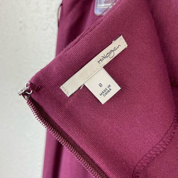 Halogen Maroon Stretch Fit Midi Skirt Size 8 EUC - Picture 5 of 6
